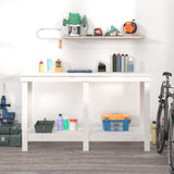 Vidaxl Workbench 140x50x80 cm Pino solido bianco