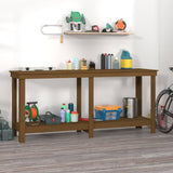 Vidaxl Workbench 180x50x80 cm Festkiefer Honigbraun