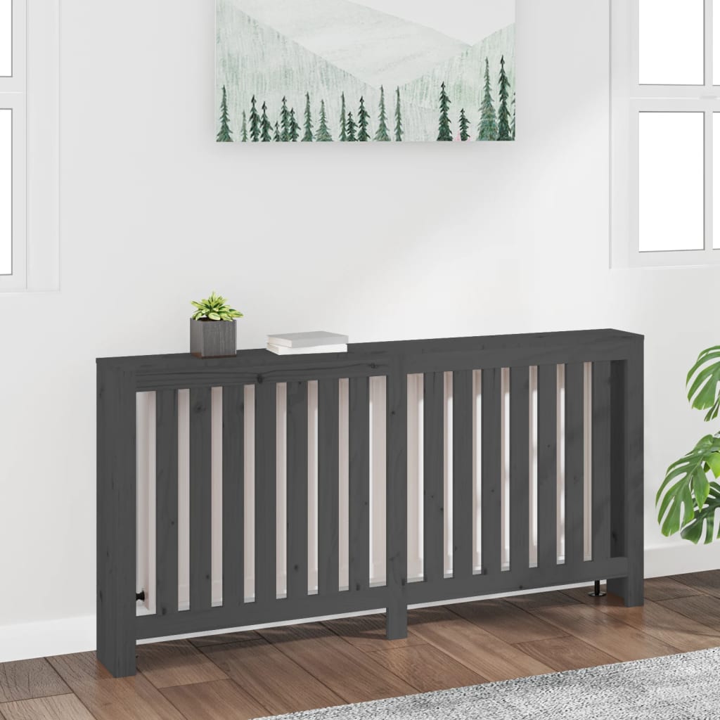 VIDAXL -Radiatorkonstruktion 169 x 19 x 84 cm Festkiefergrau