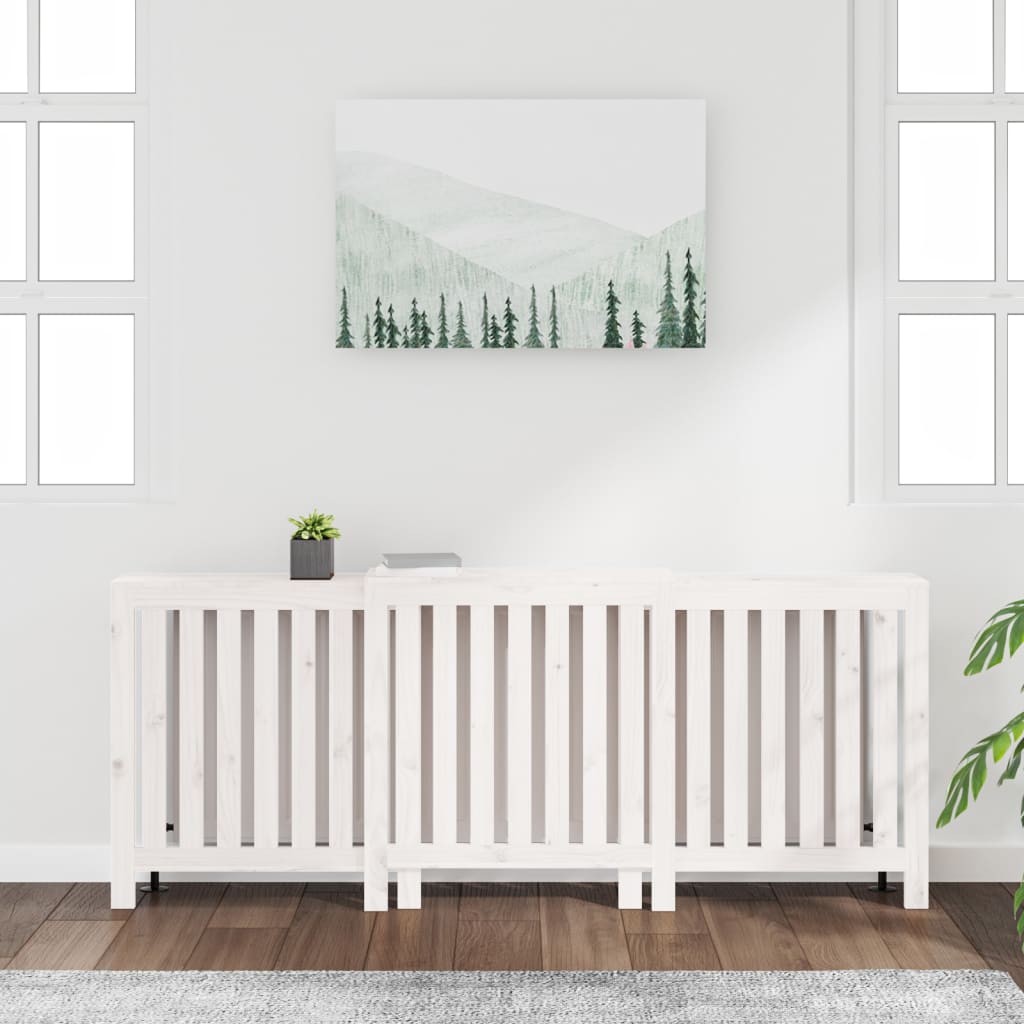 Vidaxl Radiatorom construction 210x21x85 cm Solid pine white white