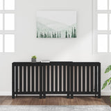 Vidaxl Radiatorom construction 210x21x85 cm Solid pine wood black