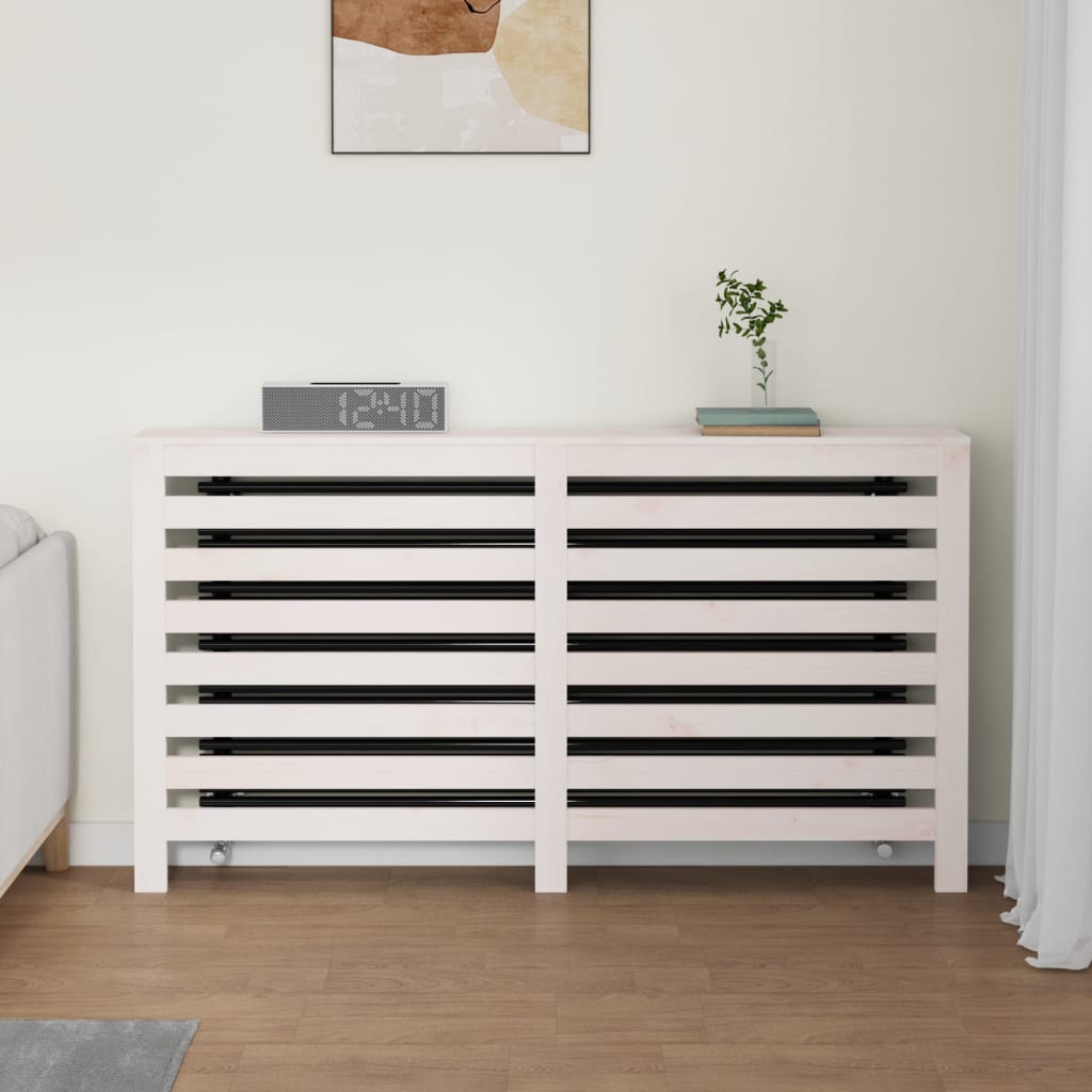 Construction de radiatorom vidaxl 153x19x84 cm en pin solide blanc