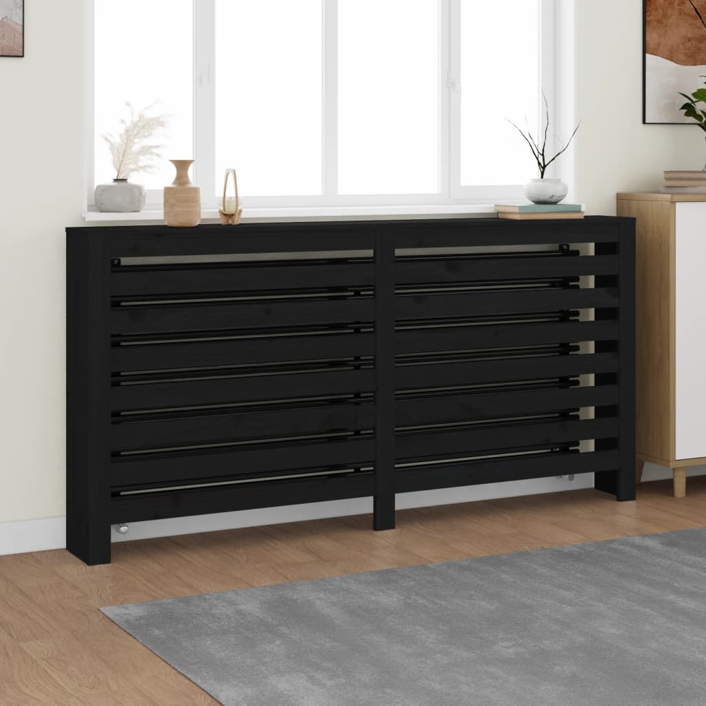 Vidaxl Radiatorom Construction 169x19x84 cm Solid Pine Wood Black