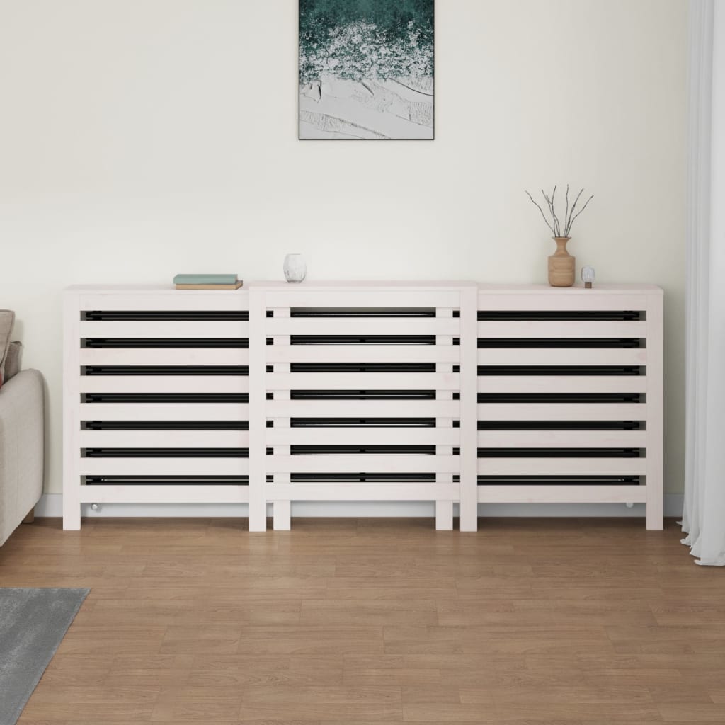 Vidaxl Radiatorom Construction 210x21x85 cm Solid Pine White White