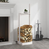 Vidaxl Houtblock Holder 33.5x30x110 cm Solid Pine White