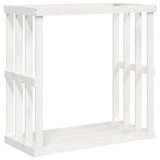 Vidaxl houtblokhouder 108x52x106 cm massief grenenhout wit
