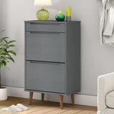 Vidaxx Schuhschrank Molde 59,5x35x103 cm massives Kiefernholz grau
