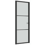 Vidaxl Innenür 76x201,5 cm Mattglas und Aluminiumschwarz