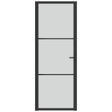 Vidaxl Innenür 76x201,5 cm Mattglas und Aluminiumschwarz