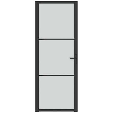 Vidaxl Innenür 76x201,5 cm Mattglas und Aluminiumschwarz
