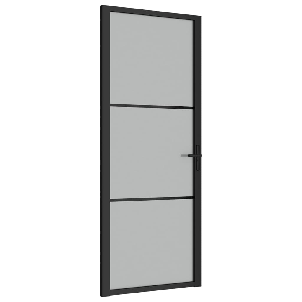 Vidaxl Porte intérieure 83x201,5 cm en verre Matt et en aluminium noir