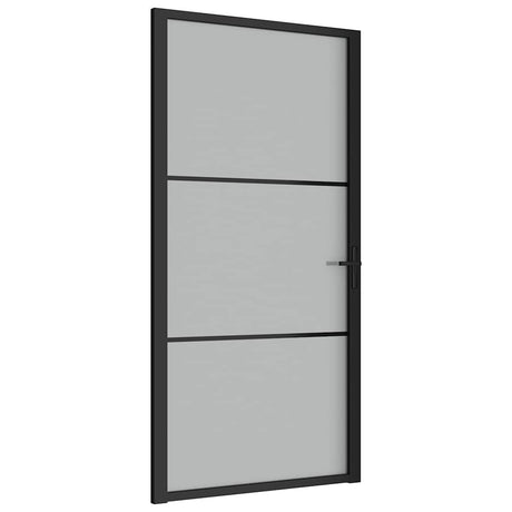 Vidaxx Innentür 102,5x201,5 cm Milchglas und Aluminium schwarz
