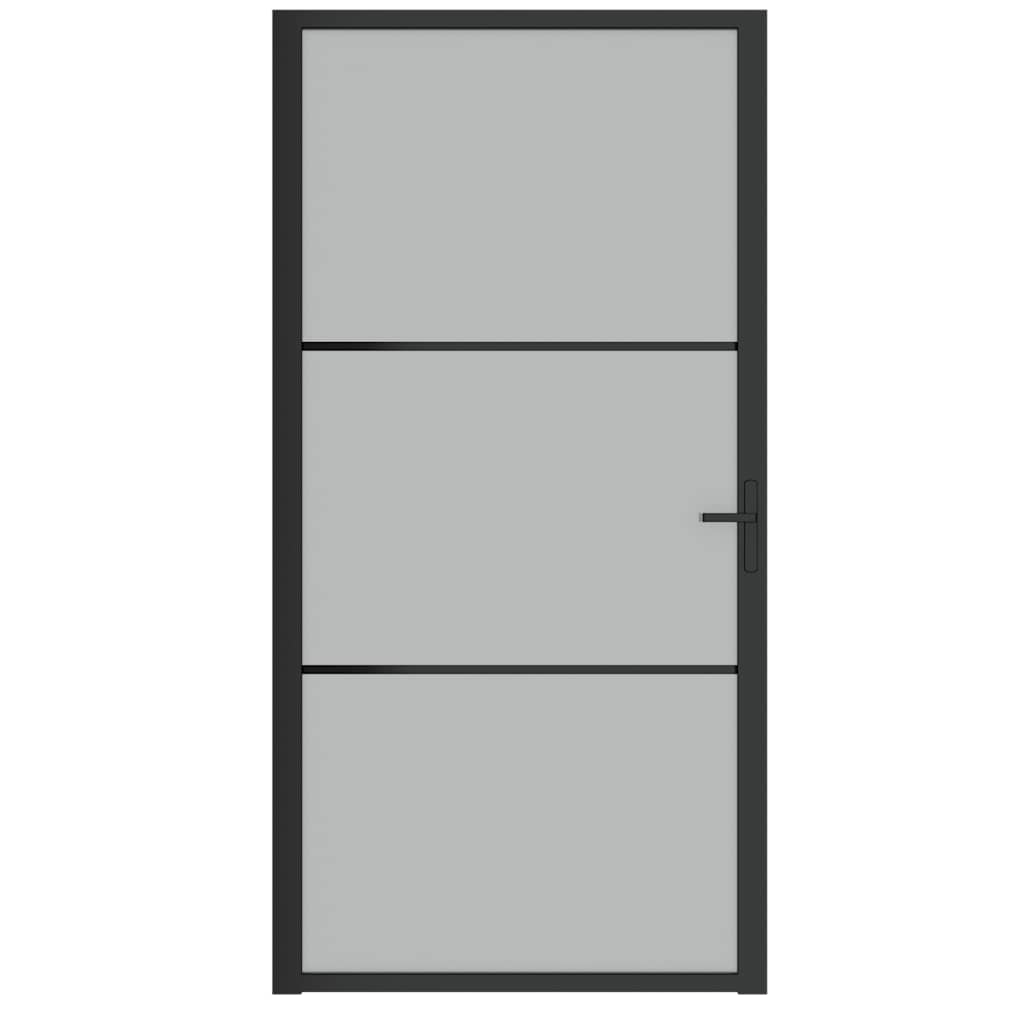 Vidaxx Innentür 102,5x201,5 cm Milchglas und Aluminium schwarz