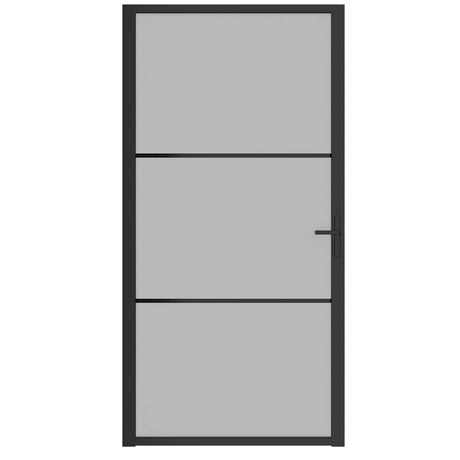 Vidaxx Innentür 102,5x201,5 cm Milchglas und Aluminium schwarz
