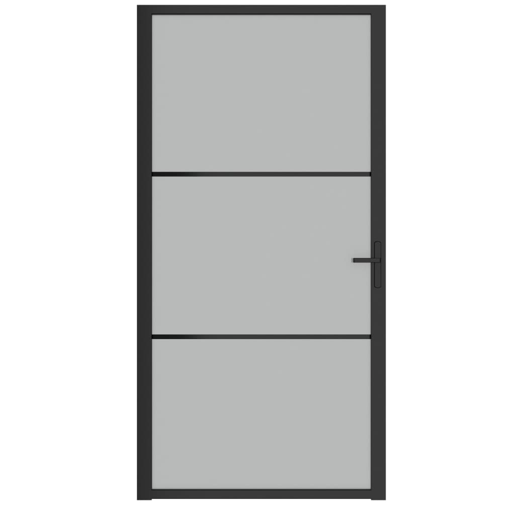 Vidaxl Inner Door 102.5x201.5 cm de vidrio mate y negro de aluminio