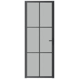 Vidaxl Innenür 76x201,5 cm Mattglas und Aluminiumschwarz