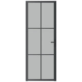 Vidaxl Porte intérieure 76x201,5 cm Verre Matt et aluminium noir