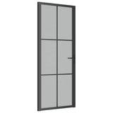 VIDAXL Innenür 83x201,5 cm Mattglas und Aluminiumschwarz