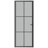 VIDAXL Innenür 83x201,5 cm Mattglas und Aluminiumschwarz