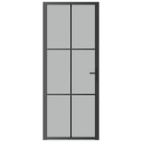 Vidaxl Puerta interior 83x201.5 cm de vidrio mate y negro de aluminio