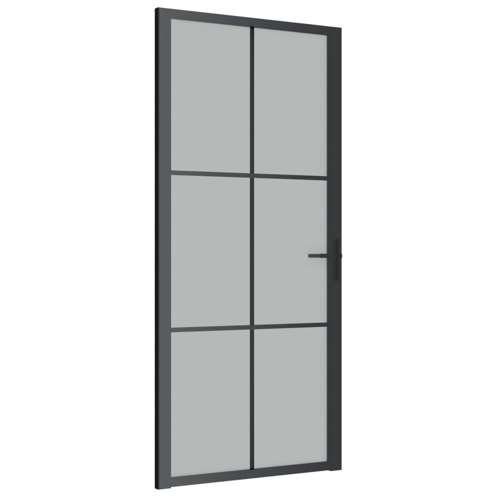 Vidaxl Innenür 93x201,5 cm Mattglas und Aluminiumschwarz