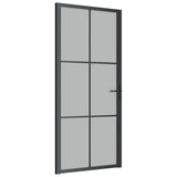 Vidaxl Porta interna 93x201,5 cm vetro Matt e nero in alluminio