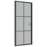 Vidaxl Innenür 93x201,5 cm Mattglas und Aluminiumschwarz