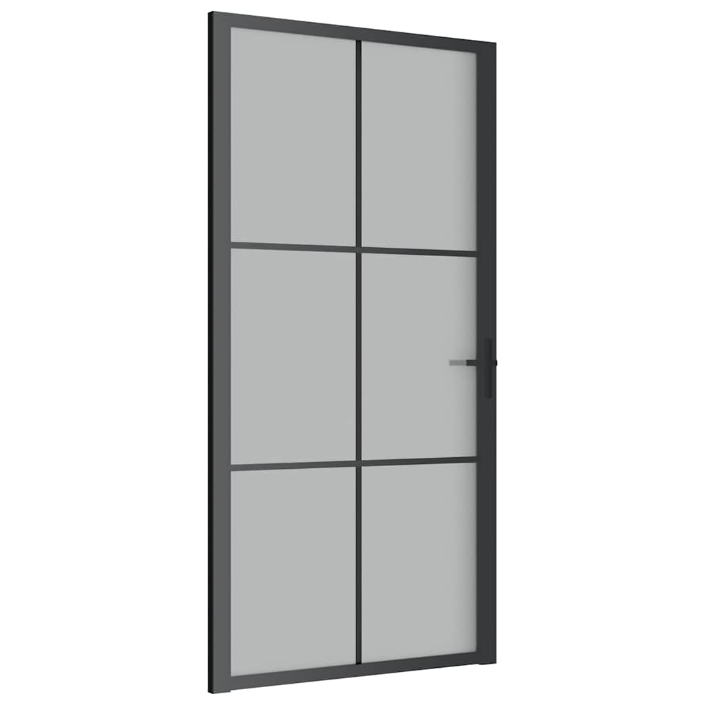 Vidaxx Innentür 102,5x201,5 cm Milchglas und Aluminium schwarz