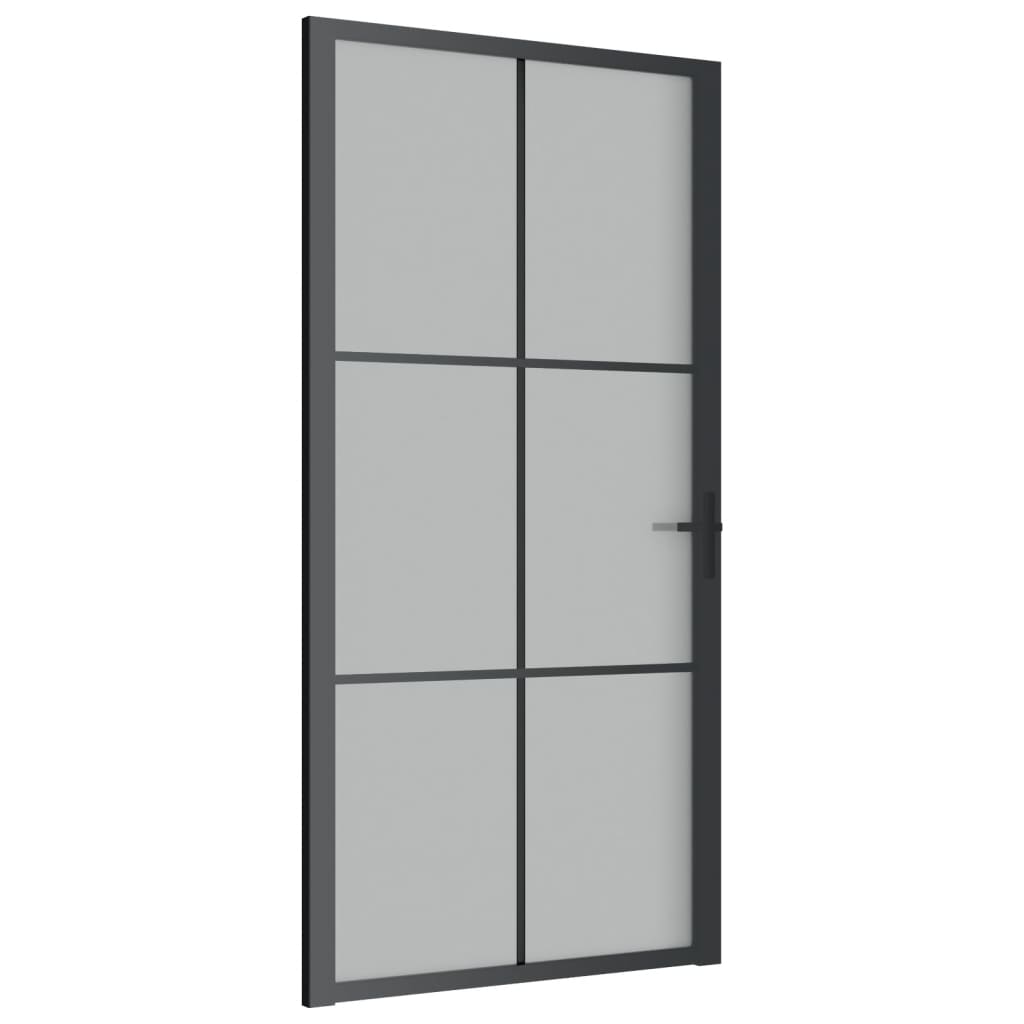 Vidaxl Porte intérieure 102.5x201,5 cm en verre Matt et en aluminium noir