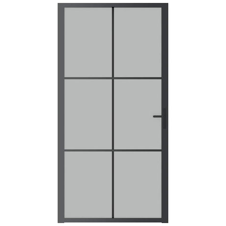 Vidaxx Innentür 102,5x201,5 cm Milchglas und Aluminium schwarz