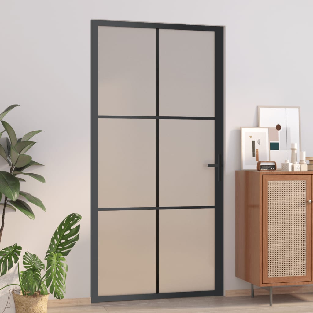 Vidaxl inner door 102.5x201.5 cm Matt glass and aluminum black