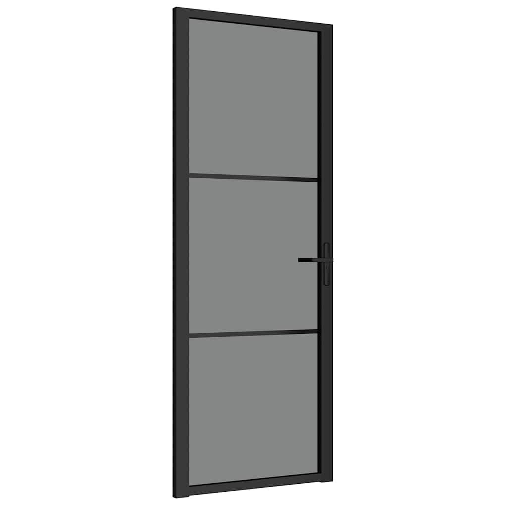 Vidaxx Innentür 76x201,5 cm ESG-Glas und Aluminium schwarz