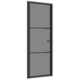 Vidaxl Porte intérieure 76x201.5 cm Verre ESG et noir en aluminium