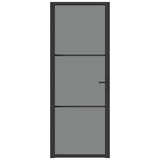 Vidaxx Innentür 76x201,5 cm ESG-Glas und Aluminium schwarz