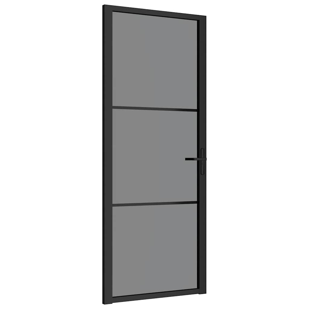 Vidaxx Innentür 83x201,5 cm ESG-Glas und Aluminium schwarz