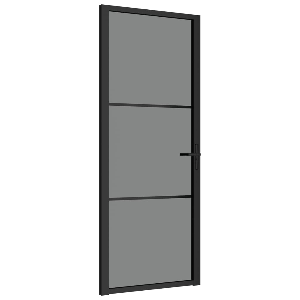 Vidaxl Porte intérieure 83x201,5 cm Verre ESG et noir en aluminium