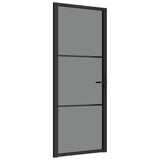 Vidaxl Puerta interior 83x201.5 cm de vidrio ESG y aluminio negro