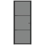 Vidaxx Innentür 83x201,5 cm ESG-Glas und Aluminium schwarz