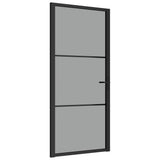 Vidaxx Innentür 93x201,5 cm ESG-Glas und Aluminium schwarz
