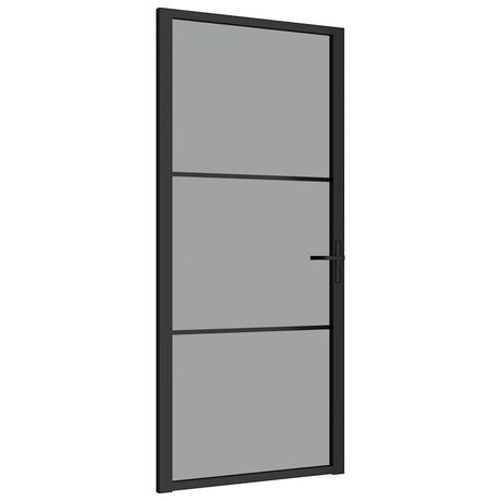 Vidaxx Innentür 93x201,5 cm ESG-Glas und Aluminium schwarz