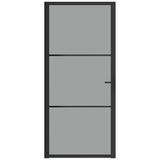 Vidaxx Innentür 93x201,5 cm ESG-Glas und Aluminium schwarz
