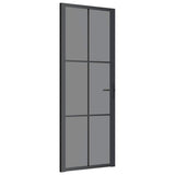 Vidaxx Innentür 76x201,5 cm ESG-Glas und Aluminium schwarz