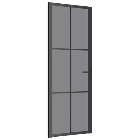 Vidaxx Innentür 76x201,5 cm ESG-Glas und Aluminium schwarz
