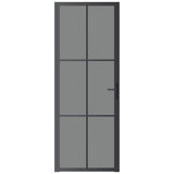 Vidaxx Innentür 76x201,5 cm ESG-Glas und Aluminium schwarz