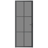 Vidaxl Porta interna 76x201,5 cm ESG vetro e nero in alluminio