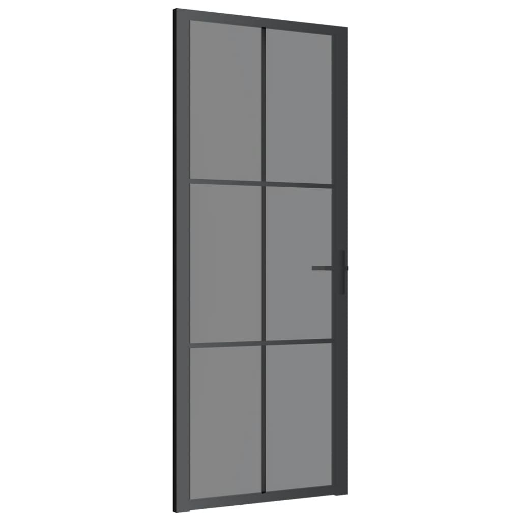 VIDAXL Innenür 83x201,5 cm ESG -Glas und Aluminiumschwarz