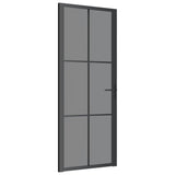 VIDAXL Innenür 83x201,5 cm ESG -Glas und Aluminiumschwarz