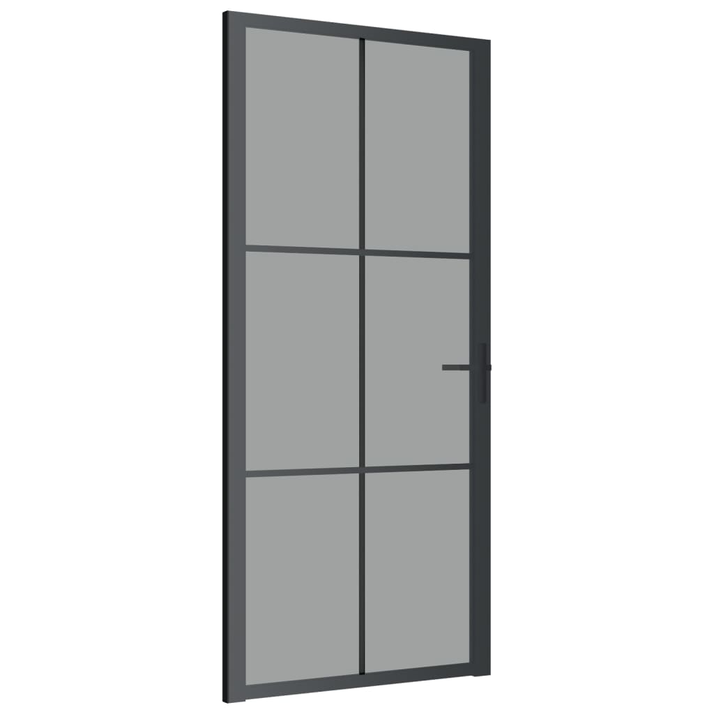 Vidaxl Innenür 93x201,5 cm ESG -Glas und Aluminiumschwarz