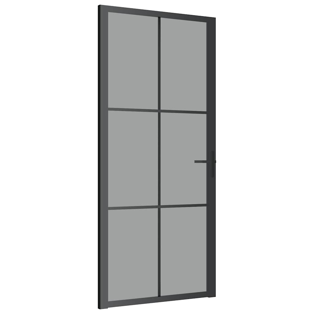 Vidaxx Innentür 93x201,5 cm ESG-Glas und Aluminium schwarz
