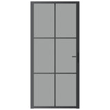 Vidaxx Innentür 93x201,5 cm ESG-Glas und Aluminium schwarz